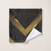Black and Gold Chevron Bad Handdoek (Wasdoekje)