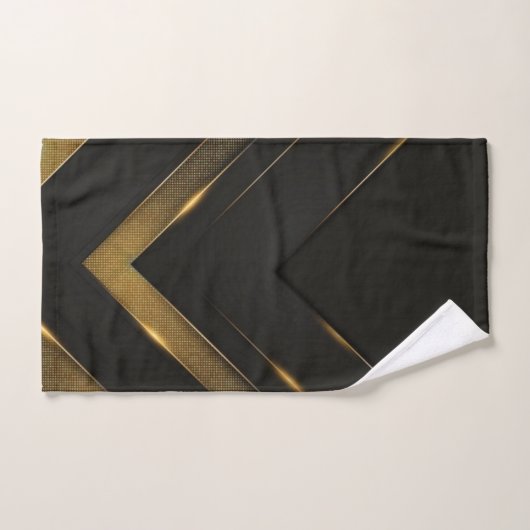 Black and Gold Chevron Bad Handdoek (Handdoek)