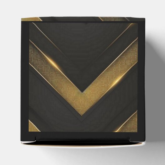 Black and Gold Chevron Bedankdoosjes (Bovenkant)