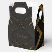 Black and Gold Chevron Gable Bedankdoosjes (Geopend)