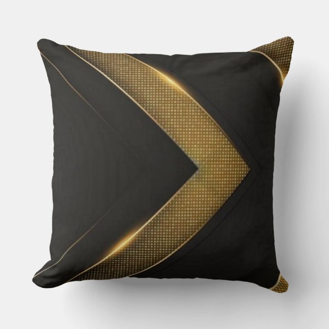 Black and Gold Chevron Kussen (Voorkant)