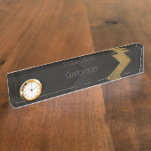 Black and Gold Chevron Naambordje (Zijkant)