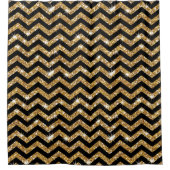Black and Gold Chevron Pattern Douchegordijn (Voorkant)
