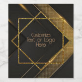 Black and Gold Chevron Wijn Etiket (Enkel label)