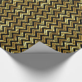 Black and Gold Chevron Zigzag Pattern Cadeaupapier (Hoek)