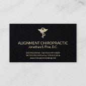 Black and Gold Chiropractic Emblem Chiropractor Visitekaartje (Voorkant)