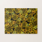 Black and Gold Chrysanthemum Jigzaag Puzzle Legpuzzel (Horizontaal)
