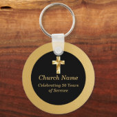 Black and Gold Church Jubileum Party Sleutelhanger (Voorkant)