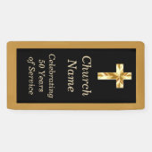 Black and Gold Church Jubileum Party Spandoek (Horizontaal)