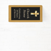 Black and Gold Church Jubileum Party Spandoek (Insitu)