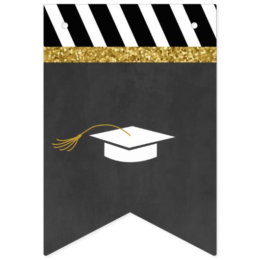 Black and Gold Class of 2023 Photo Afstuderen Bunt Vlaggetjes (Tweede vlag)
