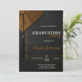 Black and Gold Class of 2026 Graduation invitation Kaart (Staand voorkant)