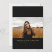 Black and Gold Confetti Photo Graduparty Kaart (Achterkant)