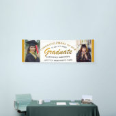 Black and Gold Congrats Afstudeerder 2 Photo Afstu Spandoek (Beurs)