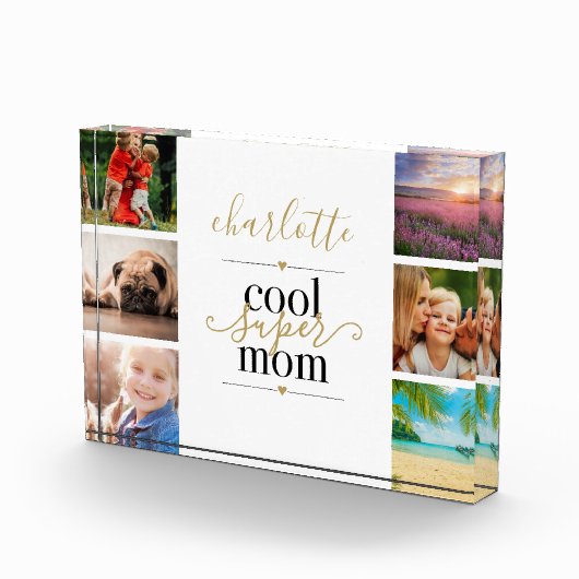 Black and Gold Cool Super Mam op maat 6 Fotoblokken (Rechts)