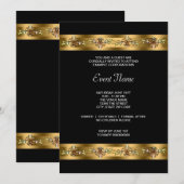 Black and Gold Corporate Party-evenement Kaart (Voorkant / Achterkant)