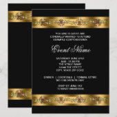 Black and Gold Corporate Party Event Sjabloon Kaart (Voorkant / Achterkant)