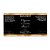 Black and Gold Cosmetics Dropper Bottle Label (Voorkant)