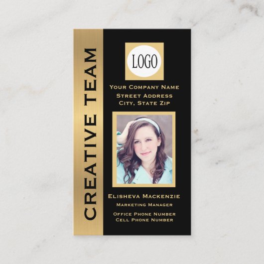 Black and Gold Creative Executive Visitekaartje (Voorkant)