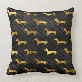 Black and Gold Dachshund Pattern Kussen