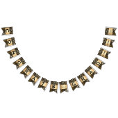 Black and Gold Damask fern Graduation party Vlaggetjes (Alle)