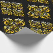 Black and Gold Damask Patroon Cadeaupapier (Hoek)