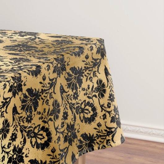 Black and Gold Damask Patroon Tafelkleed (Voorbeeld)