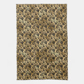 Black and Gold Damask Patroon Theedoek (Verticaal)