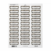 Black and Gold Damask Swirls Weddenlabel Etiket (Full Sheet)