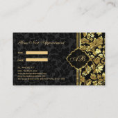 Black and Gold Damask Visitekaartje (Achterkant)