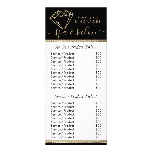 Black and Gold Diamonds - Kaart voor racks met pri (Voorkant)