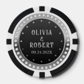 Black and gold diamonds wedding poker chips (Voorkant)