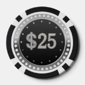 Black and gold diamonds wedding poker chips (Achterkant)