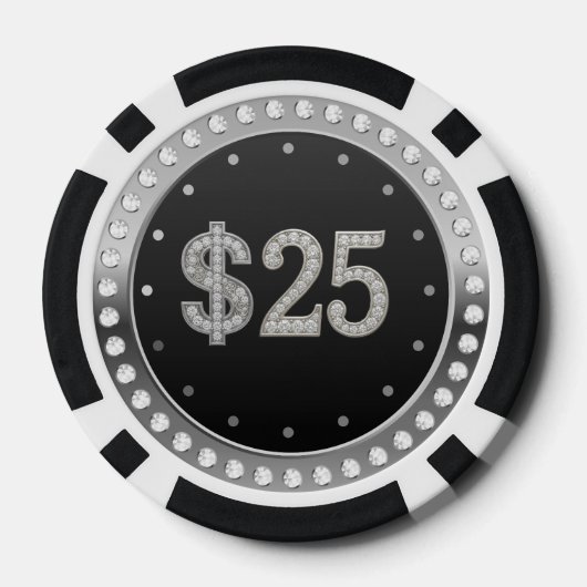 Black and gold diamonds wedding poker chips (Achterkant)