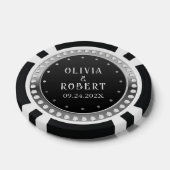 Black and gold diamonds wedding poker chips (Enkel)