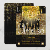 Black and Gold Disco: elk verjaardagsfeestje Kaart (Voorkant / Achterkant)