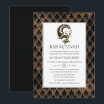 Black and Gold Dragon, Bar Mitzvah Kaart<br><div class="desc">Drakenschalen bar mitzvah uitnodiging.</div>