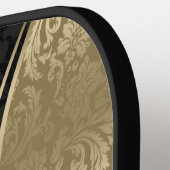 Black and Gold Dynamic Stripes Damasks Pickleball Paddle (Links Detail)