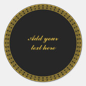 Black and Gold Elegance, Customize, Ronde Sticker (Voorkant)