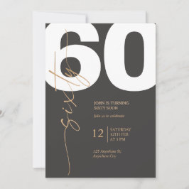 Black and Gold Elegant 60th Birthday Kaart