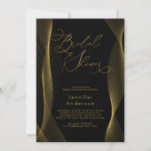 Black and Gold Elegant Bridal Shower Kaart (Voorkant)