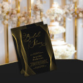 Black and Gold Elegant Bridal Shower Kaart