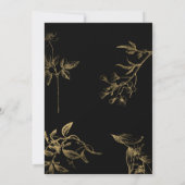 Black and Gold Elegant Halloween Party Kaart (Achterkant)