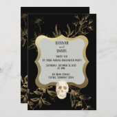 Black and Gold Elegant Halloween Party Kaart (Voorkant / Achterkant)