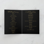 Black and Gold Elegant Signature Script Weduwen Programma (Binnen)