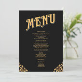 Black and Gold Elegant Simple Wedding Menu (Staand voorkant)