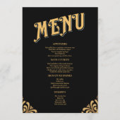 Black and Gold Elegant Simple Wedding Menu (Voorkant)