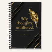Black and Gold elegant Spiral Notebook. Notitieboek (Voorkant)