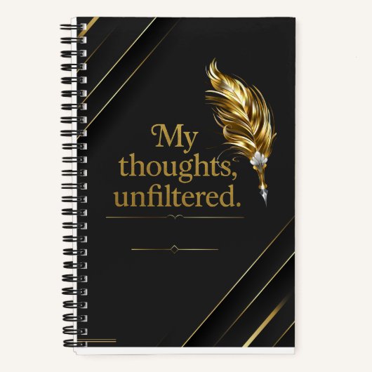 Black and Gold elegant Spiral Notebook. Notitieboek (Voorkant)