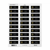 Black and Gold Faux Diamond Etiket (Full Sheet)
